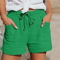 thumbnail image 2 of Comdrip Linen Clothing for Women, Women's Fashion Casual High Waist Pants Straight Leg Sports Casual Loose Shorts Linen Shorts for Woman Green 2Xl, 2 of 9