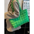 thumbnail image 3 of Gustave Quilted Tote Bag for Women Padding Puffer Shoulder Bag Carryall Handbag Trendy Lightweight Large Capacity Puffy Hobo Purse for Travel Gym Work - Green, 3 of 8