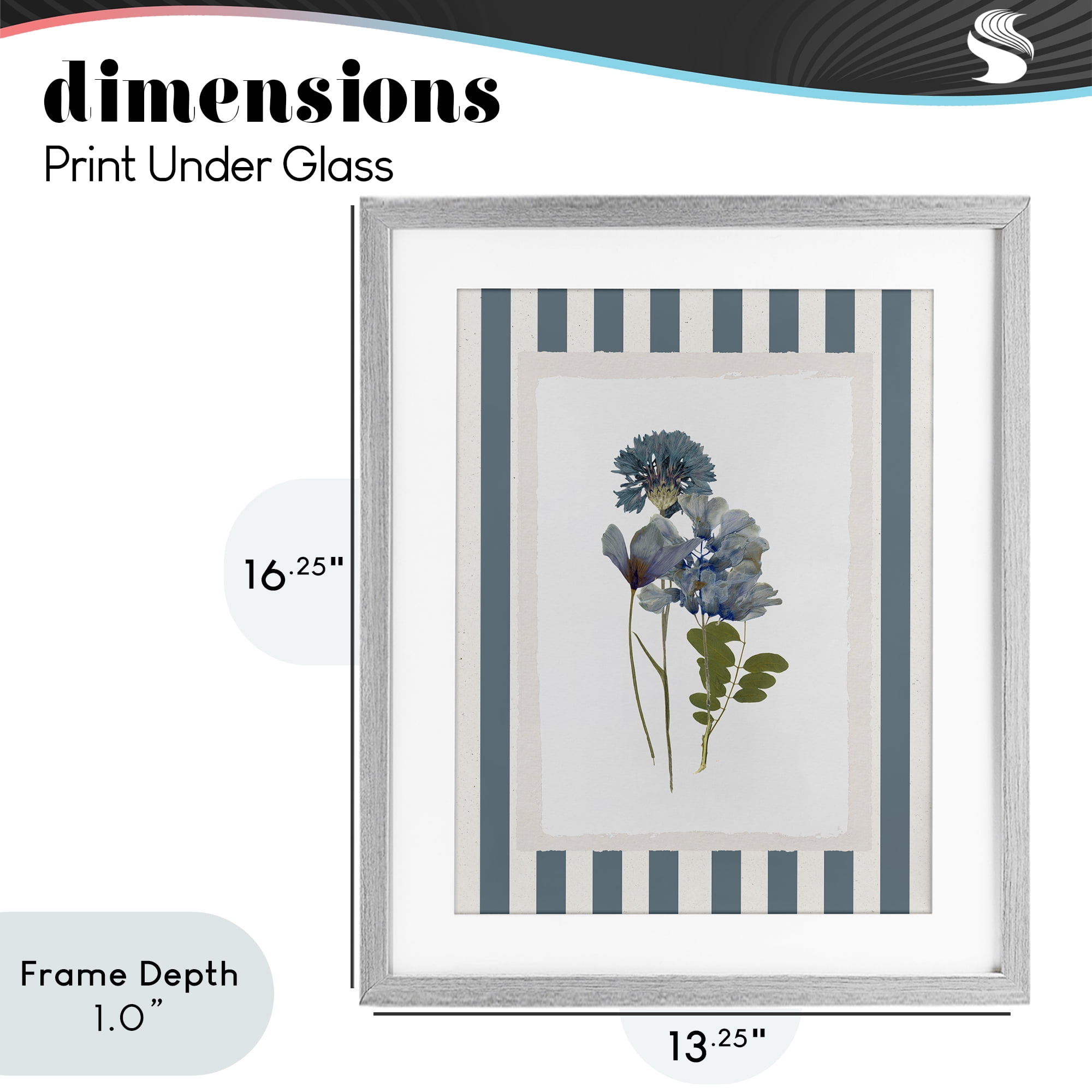 Stupell Industries Summer Memory Flowers Gray Framed Print Under Glass, design by Val Rhodes