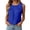 Blue, variant on Boho Tops for Women Sleeveless Elegant Solid Color Round Neck Beach Vacation Essentials,Beige,L