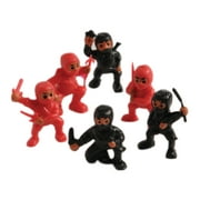 U. S. Toy Mini Ninja Figures Dozen 1.25" Party Favors, Red Black, 12 CT