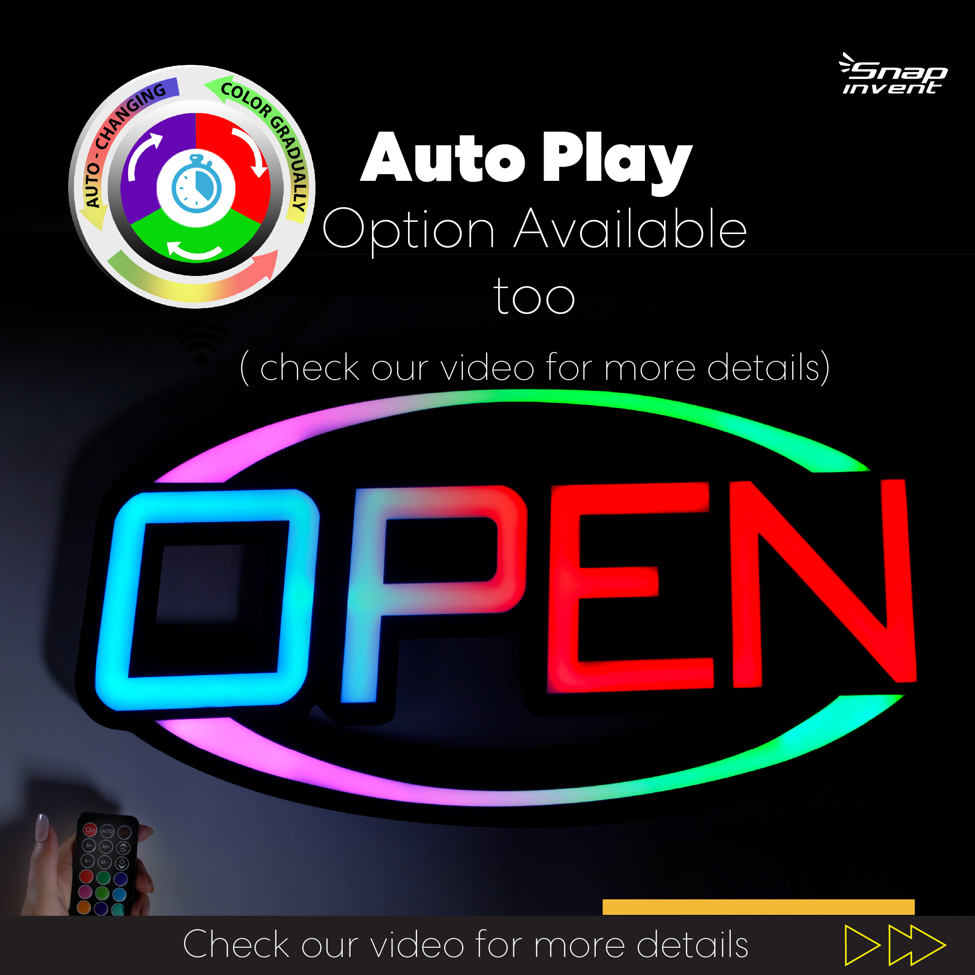 LED Open Sign for Business, Bright Lighted Neon Sign Ultra Bright RGB Hanging Flashing Display for Shop, Restaurant, Bar, Storefront