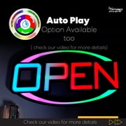 LED Open Sign for Business, Bright Lighted Neon Sign Ultra Bright RGB Hanging Flashing Display for Shop, Restaurant, Bar, Storefront