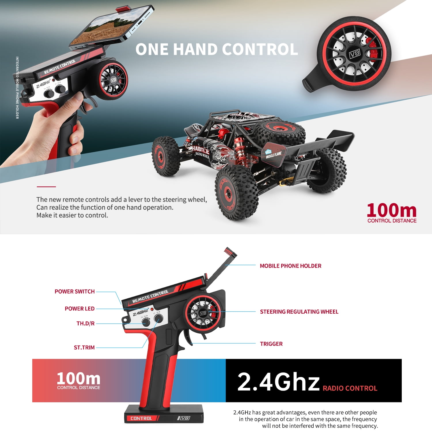 WLtoys 124016 Brushless RC Car 75 KM/H 2.4G 4WD Electric High Speed Off-Road Remote Control Drift Racing Toys For Boys with 2 Batteries