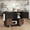 Black#2, variant on K&K 55.7'' Large Kitchen Island with 2 Drop Leaf,, Rolling Kitchen Cart on 5 Wheels with Power Outlet, Folding Storage Dining Table with Spice & Towel Rack , 3 Drawers, for Kitchen, Dining Room,Black