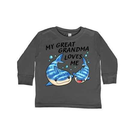

Inktastic My Great Grandma Loves Me- whale shark Gift Toddler Boy or Toddler Girl Long Sleeve T-Shirt