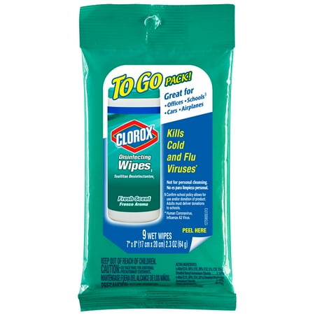 Clorox Disinfecting Wipes On The Go, Fresh Scent - 9 ct