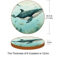 thumbnail image 3 of Whale 6PCS Round Microfiber Leather Coasters, 11x11cm/4.3x4.3in, Drink Coaster Set for Home and Office, Table Coasters, Black Mats for Cups and Glasses, 3 of 6