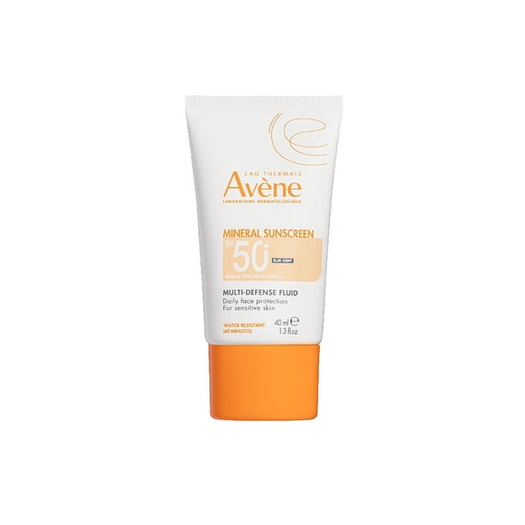 Avene Mineral Sunscreen Multi-Defense Fluid Tinted SPF 50  - Clean Formula Sunscreen for Sensitive Skin - Natural Tint, 1.3 fl oz