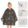 thumbnail image 6 of Spooky Halloween Pattern Blanket Hoodies for Kids 6-13YR Oversize Wearable Blanket Hoodies for Boys Girls Teens, 6 of 7