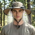 thumbnail image 2 of ibiyuan Solar Fan Hat Wide Brim Hat Wide Brim Sun Hat with Fans Solar Powered Fan Hat Fishing Hat Baseball Cap 2-In Hands-Free Hat Fan Womens Sun Hat for Outdoor Fishing, Camping, Hiking, 2 of 7