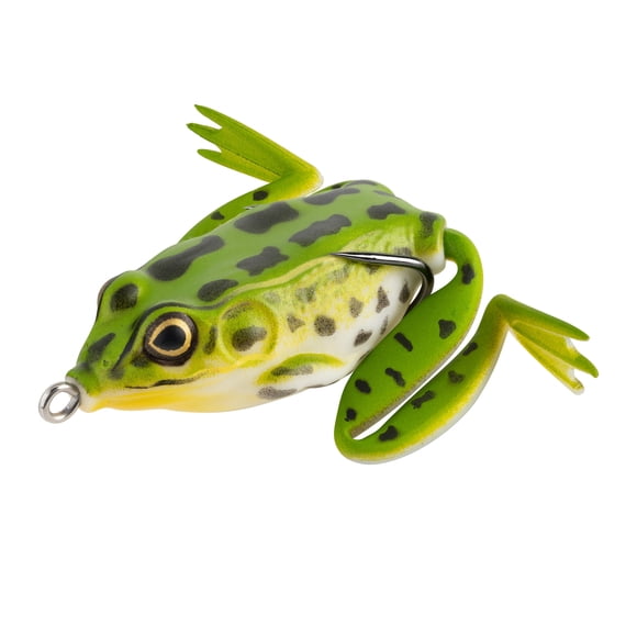 Lunkerhunt LF01 Lunker Frog Grenouille à corps creux, 2 1/4" au repos/4 1/2" d'extension, 1/2 oz, thé vert, flottant– Leurre de pêche
