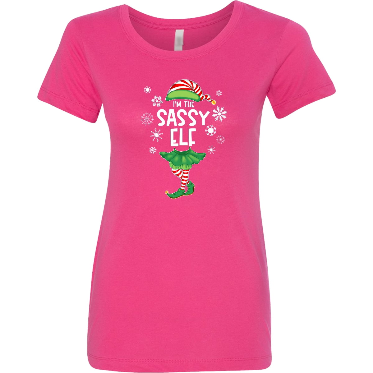 Inktastic Funny Christmas I'm the Sassy Elf with Shoes and Hat Women's T-Shirt