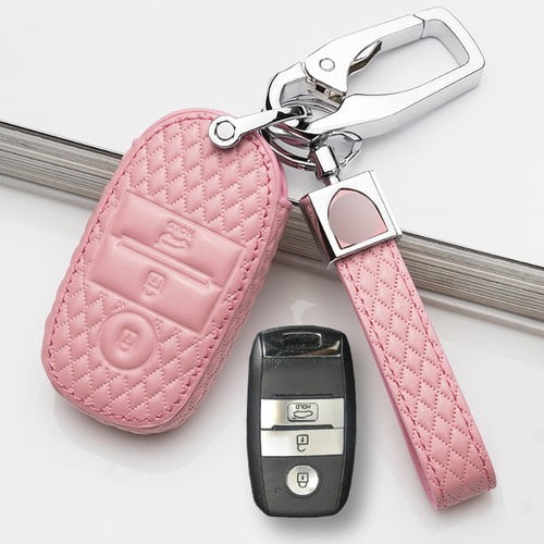 Car Key Fob Cover Case Protector Leather Car Remote Key Fob Case Cover For Kia Sportage Sorento Soul Rio Optima