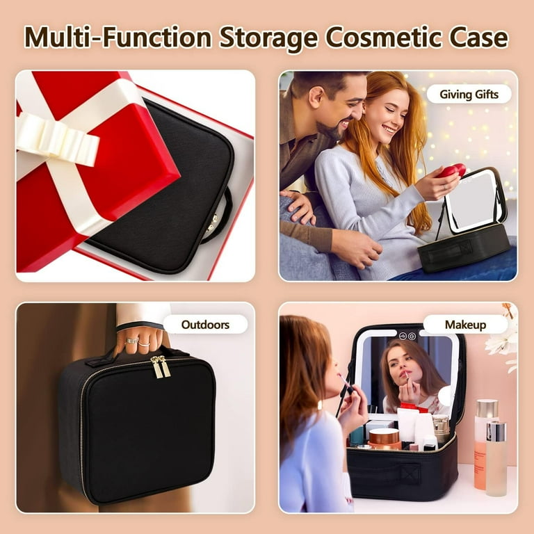 Travel makeup organizer with mirror deals