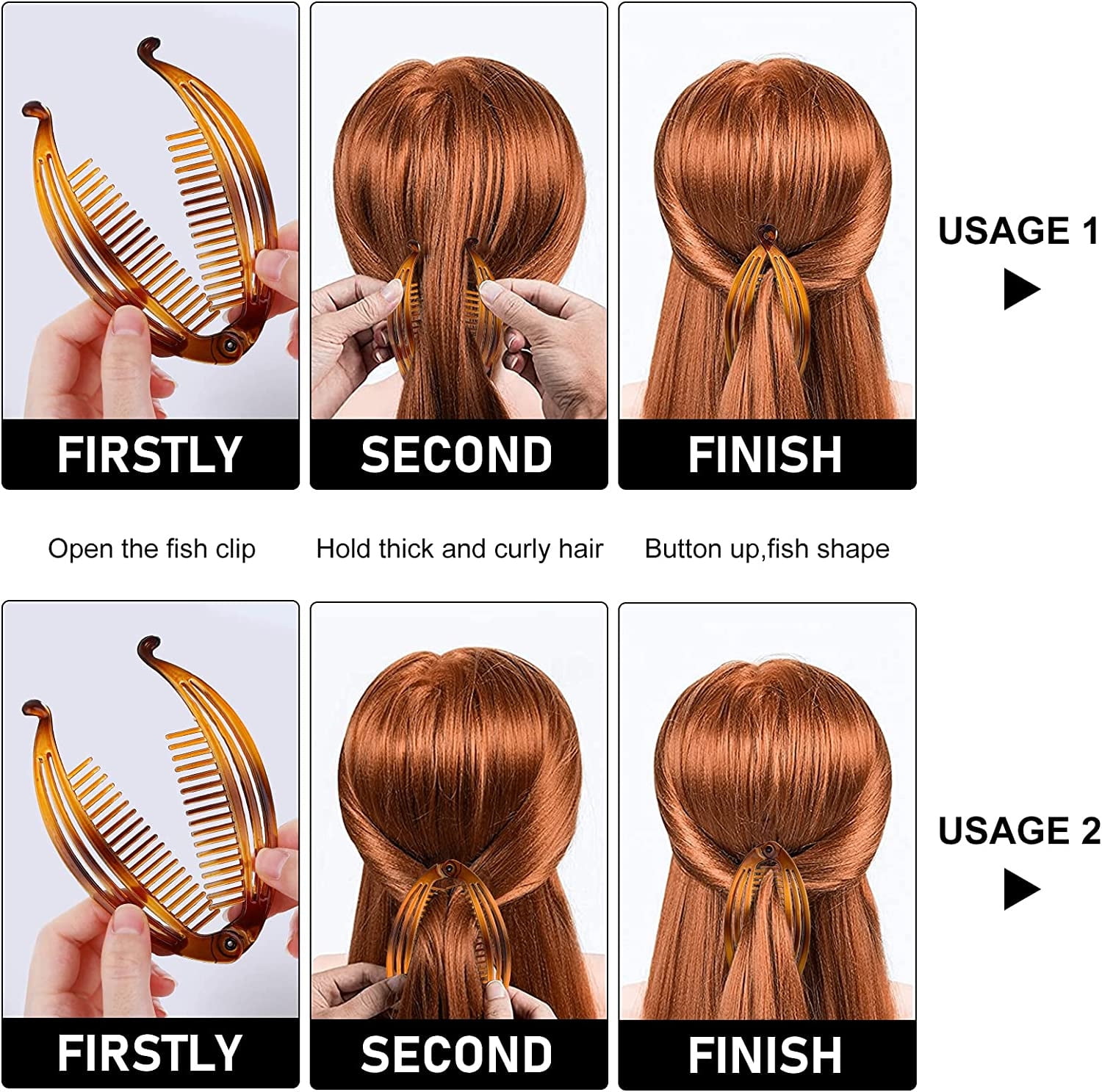 Navjai Banana Clip Hairstyles Hair Clutcher/Mirchi Black Hair Clip/Claw Clip  Plastic Medium Size Banana