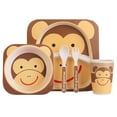 thumbnail image 1 of 1 Set/5pcs Monkey Pattern Kids Flatware Lovely Children Tableware Set Cretive Dinnerware for Home Daily Use, 1 of 10