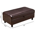 45 inch Bench Ottoman Rectangular Leather Bench with Ottoman with