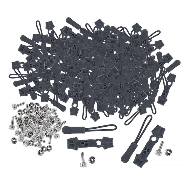 HILABEE 200 Pieces Zipper Repair Kit Removable Multifunctional for Tent Purse Size 8 Black