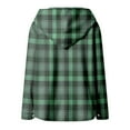 thumbnail image 4 of Women Plaid Hooded Jackets Drawstring Fall Long Sleeve Button Down Shackets Winter Warm Trendy Fashion Loose Clothing, 4 of 5