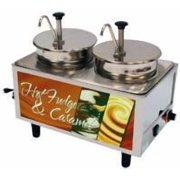 Hot Fudge/Caramel Warmer with 2 Stainless Steel Pumps