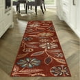 thumbnail image 2 of Maples Rugs Reggie Bohemian Floral Merlot Non Slip Hallway Runner Rug, 2' x 10', 2 of 6