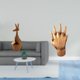 thumbnail image 2 of Estatua Animal Figura Artesanía Escultura de Madera Escultura de Mano Manos Entrelazadas Amantes Abrazados Talla de Resina Adecuado para Regalar Decor, 2 of 8