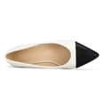 thumbnail image 4 of Women’s Pointed Toe Low Kitten Heel Pumps, Classic Office Dress Shoes with Faux Leather Cap Toe, Comfortable Work Heels, 4 of 5