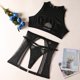 thumbnail image 3 of Ellolace-Conjunto de lencería Sexy para mujer, Top de chaleco sin costuras, ropa interior, liguero, Tanga, conjuntos exóticos íntimos negros, 3 piezas, 3 of 5