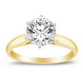 thumbnail image 2 of Precious Stars 14K Yellow Gold 1ct TGW Round-cut Cubic Zirconia Solitaire Engagement Ring, 2 of 6
