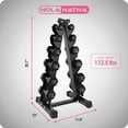 thumbnail image 4 of HolaHatha Neoprene Dumbbell Weight Set with Rack (Black), 112.5 lb, 4 of 11