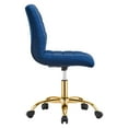 thumbnail image 3 of Modway Ripple Armless Performance Velvet Office Chair in Gold Navy, 3 of 9