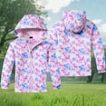 thumbnail image 2 of Veste Coquille Souple Coupe-Vent pour Filles, Sports de Plein Air, Randonnée, Imperméable, Manteau Doublé à Capuche, Temps Froid, 2 of 8