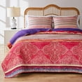 thumbnail image 4 of Greenland Home Fashions Aurora Vintage Boho Quilted Pillow Sham, Pink, Standard, 4 of 4