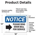 thumbnail image 2 of (2 Pack) Please Ring Door Bell For Service Sign, 2 of 7