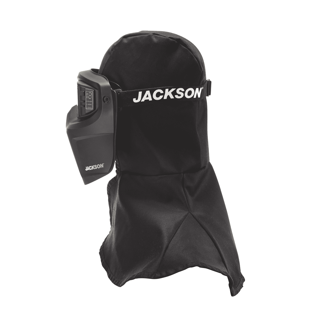 Jackson Safety - Welding Mask and Hood Kit - Auto Darkening -  Thermoplastic - 1.38" x 3.54" Viewing Area - Shade 3/5-12 ADF - Black - Rebel Series
