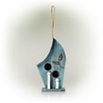 thumbnail image 3 of Alpine Hanging Blue Artful Wooden Birdhouse, 12 Inch Tall, 3 of 12
