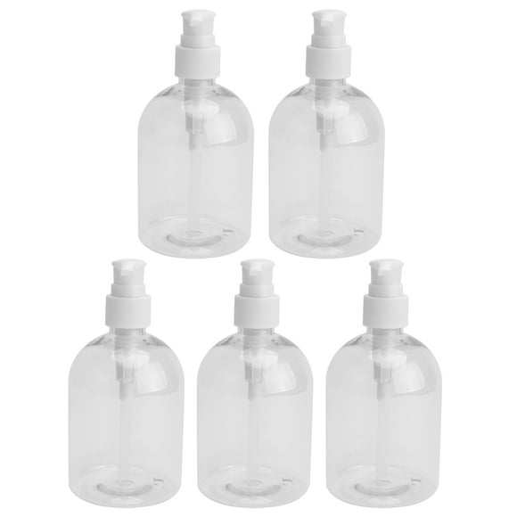 RomaMX 5 piezas de desinfectante práctico Botellas de viaje Contenedores de desinfectante de manos Botellas de aseo Contenedor recargable (color aleatorio del cabezal de la bomba)