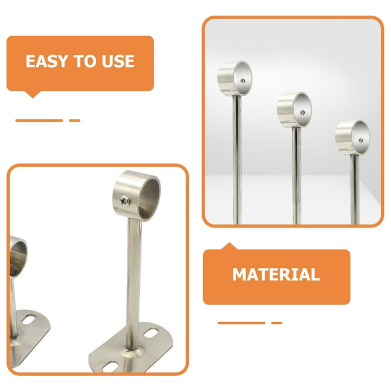 Closet Rod Support 2pcs Heavy Duty Ceiling Mount Rod Curtain Rod Brackets Shower Curtain Rod Socket