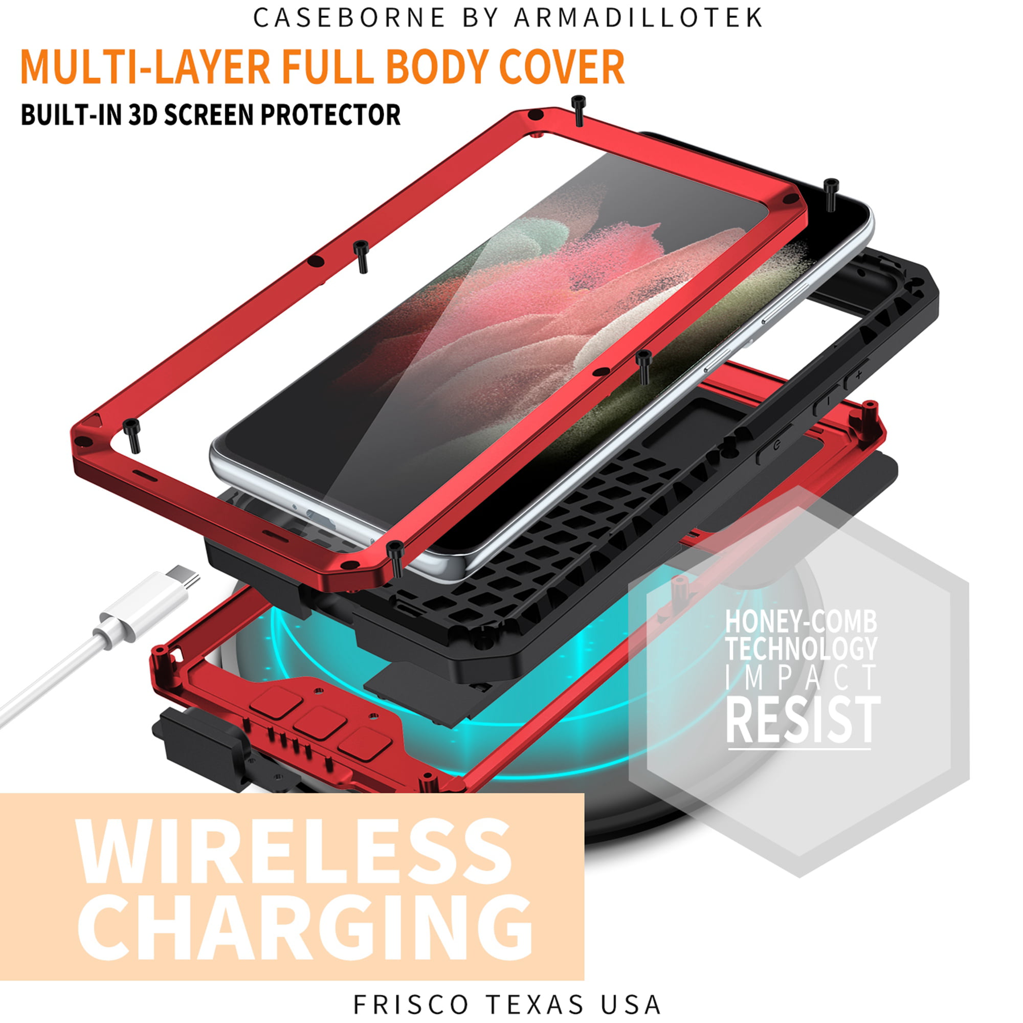 Mangix Galaxy S21 Case,Built-in Gorilla Glass Luxury Aluminum Alloy  Protective Metal Extreme Shockproof Military Bumper Heavy Duty Cover Shell  Case