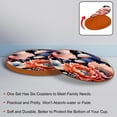thumbnail image 4 of Plant Set of 6 Microfiber Leather Round Coasters, 11x11 cm/4.3x4.3 Inches, Drink Coasters for Table, Easy to Clean Beverage Coasters, 4 of 6