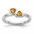 thumbnail image 3 of Auriga Fine Jewelry 925 Sterling Silver Citrine Double Heart Ring Size 5 Valentine's Day Gift for Women, 3 of 6