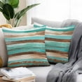 thumbnail image 2 of Abstract Turquoise Outdoor Pillow Covers Pack of 2 and Brown Gradient Wood Board Waterproof Throw Pillow Covers Decorative Cushion Cases for Patio Garden Tent Balcony Couch 26x26 inch, 2 of 8