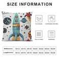 thumbnail image 5 of Qinduosi Cartoon Rockets Print Throw Pillow Covers Fun Cushion Cover Living Room Outdoor Sofa Bedroom White, 5 of 5