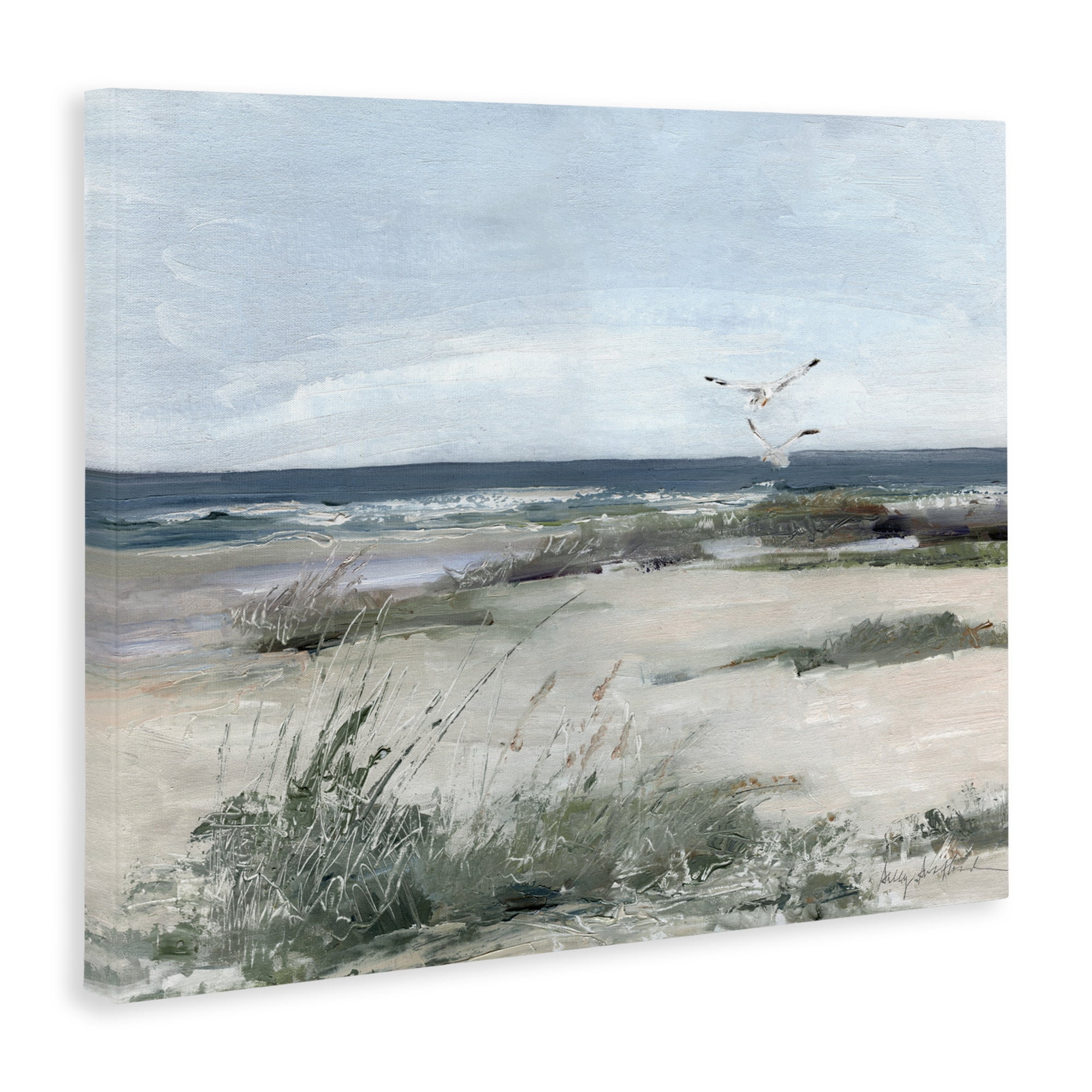 Stupell Industries Seagull Pair over Waves Canvas Wall Art, design by Sally Swatland