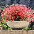 thumbnail image 2 of Morttic 6 Bundles Artificial Flowers for Outdoors UV Resistant Plastic Flowers Fake Plants Spring Flowers in Bulk for Indoor Outdoor Cemetery Home Wedding Vase Pots Decorations (Red), 2 of 7