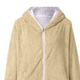 thumbnail image 7 of RQYYD Zipper Winter Coats for Women,Casual Plus Size Fleece Hooded Jacket Loose Soft Outdoor Sherpa Lined Thick Coat Outwear with Pocket (Beige,S), 7 of 7