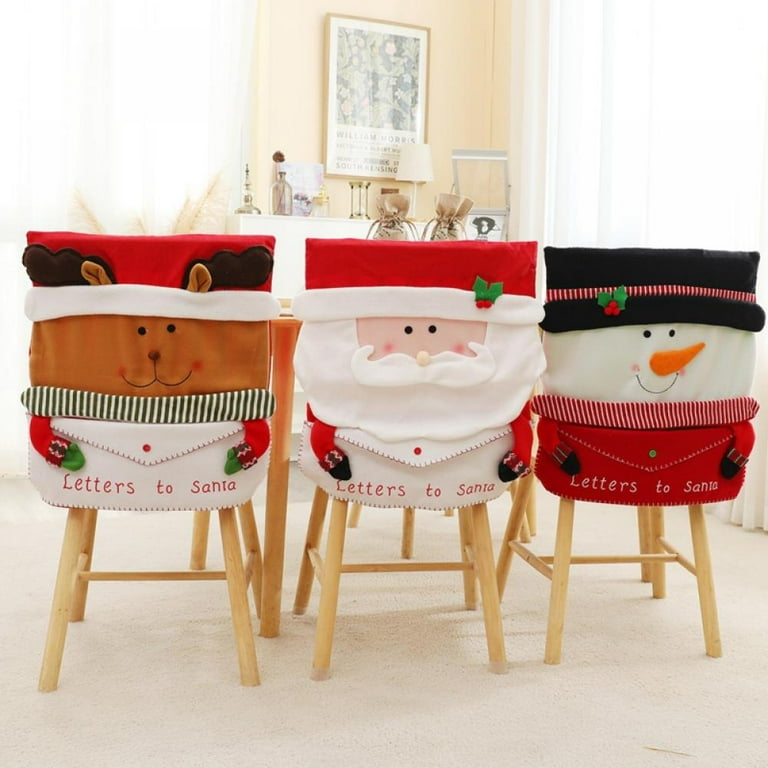 2pcs Christmas Chair Cover Xmas Chair Slipcover Dining Chair