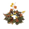 thumbnail image 3 of Fall Candle Rings Fall Decorations for Home Halloween Decorations Artificial Maple Leaf Rose Candle Wreath for Table Centerpiece by MPOISVA, 3 of 7