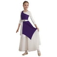 thumbnail image 2 of YEAHDOR Kids Girls One Shoulder Liturgical Worship Costume Dancewear Sleeveless Praise Lyrical Dance Dress Purple 6, 2 of 7